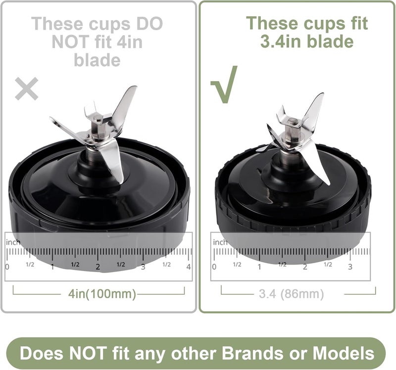 Equust 5-piece Ninja Blender Cups Replacement Single Serve 16oz Cups with Sip & Seal Lids, 6 Fins Extractor Blade Compatible with Nurti Ninja Blenders Pro BL660 BL663 BL663CO BL665Q BL740 BL770 - Image 5